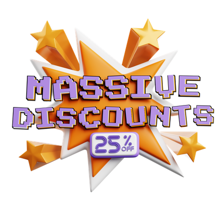 Massive Discounts  3D Icon