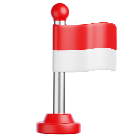 Asta de bandera de indonesia  3D Icon