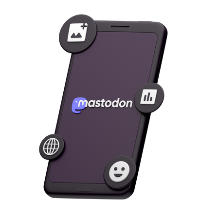 Mastodonte sur smartphone  3D Icon