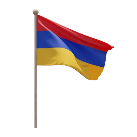 Mastro de bandeira da Armênia  3D Flag