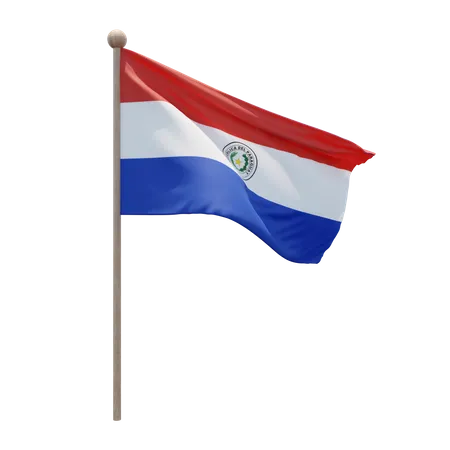 Mastro de bandeira do Paraguai  3D Flag