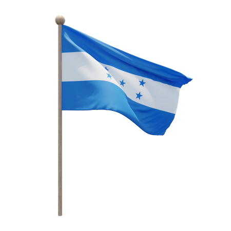 Mastro de bandeira de Honduras  3D Flag