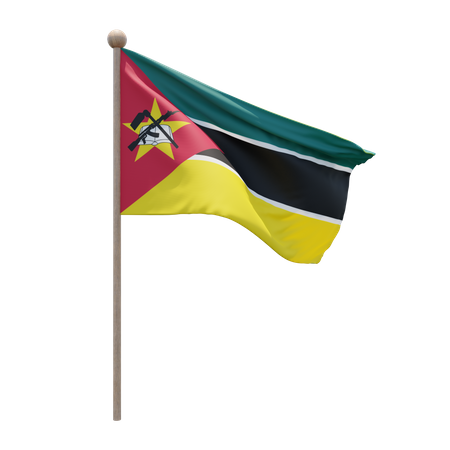 Mastro de bandeira de moçambique  3D Flag