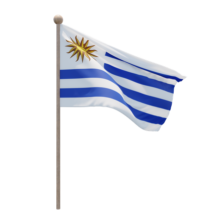 Mastro de bandeira do Uruguai  3D Flag