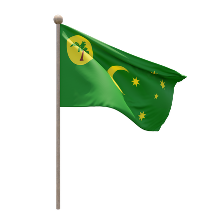 Mastro de bandeira das ilhas cocos keeling  3D Flag