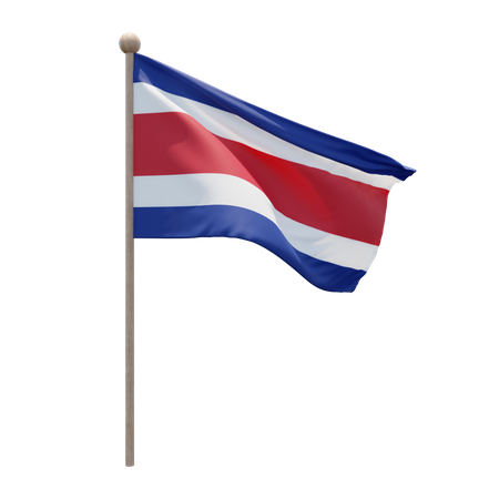 Mastro de bandeira da Costa Rica  3D Flag