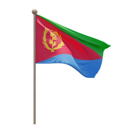 Mastro de bandeira da eritreia  3D Flag