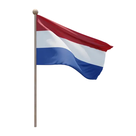 Mastro de bandeira da holanda  3D Flag