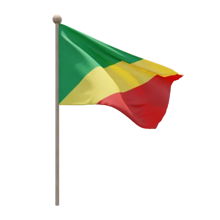 Mastro de bandeira da República do Congo  3D Flag