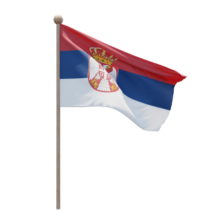 Mastro de bandeira da Sérvia  3D Flag