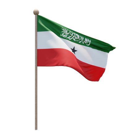 Mastro de bandeira da Somalilândia  3D Flag