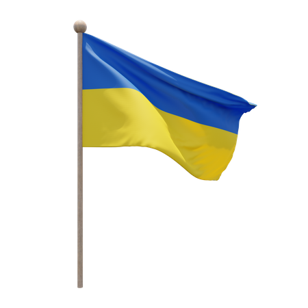 Mastro de bandeira da Ucrânia  3D Flag