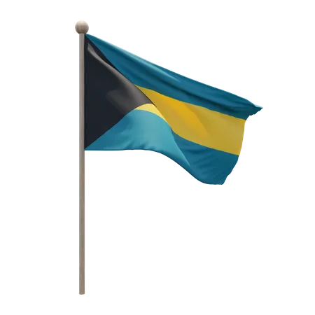 Mastro de bandeira das Bahamas  3D Flag