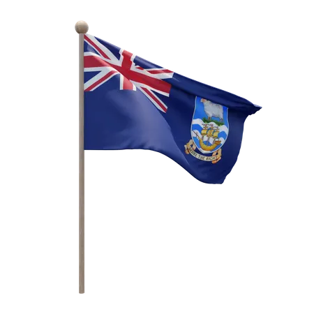 Mastro de bandeira das Ilhas Falkland  3D Flag