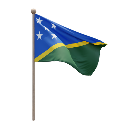 Mastro de bandeira das Ilhas Salomão  3D Flag