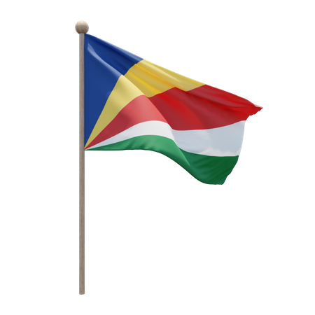 Mastro de bandeira das Seychelles  3D Flag