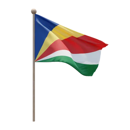 Mastro de bandeira das Seychelles  3D Flag