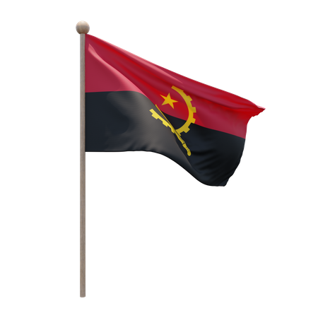 Mastro de bandeira de angola  3D Flag