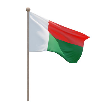 Mastro de bandeira de Madagascar  3D Flag