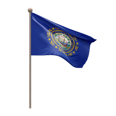 Mastro de bandeira de novo hampshire  3D Flag