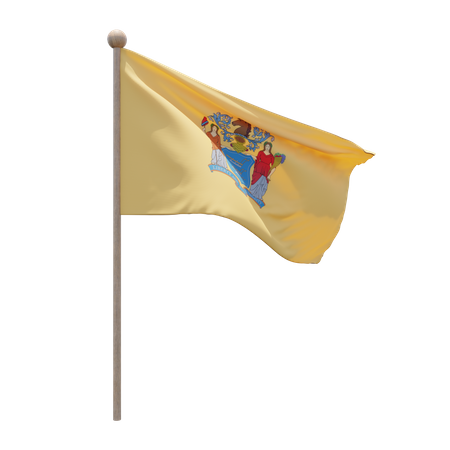 Mastro de bandeira de nova jersey  3D Icon