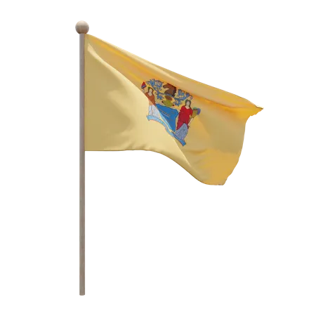 Mastro de bandeira de nova jersey  3D Icon