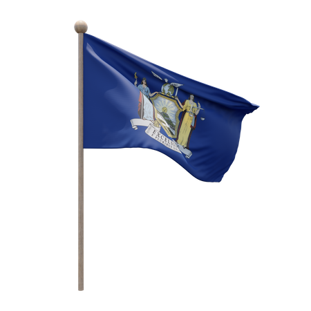 Mastro de bandeira de Nova York  3D Flag