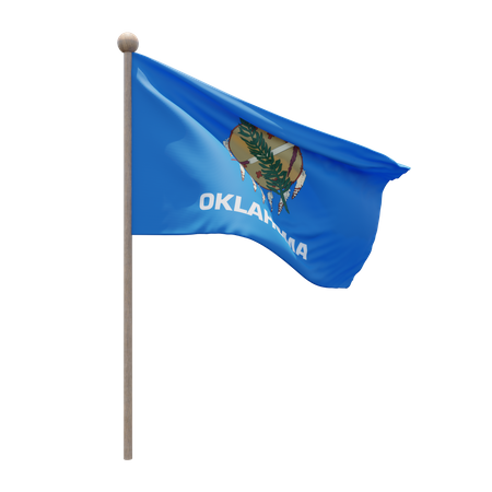 Mastro de bandeira de oklahoma  3D Flag