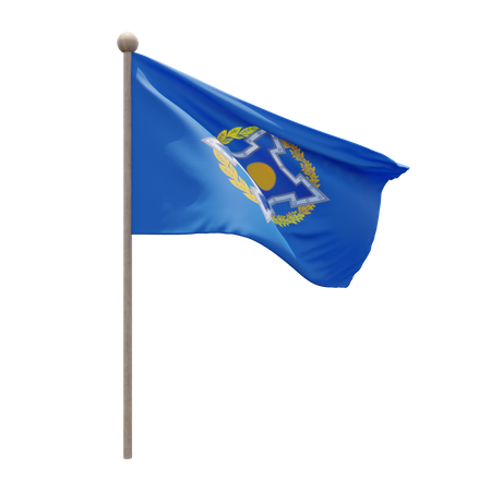 Mastro de bandeira da organização do tratado de segurança coletiva  3D Icon