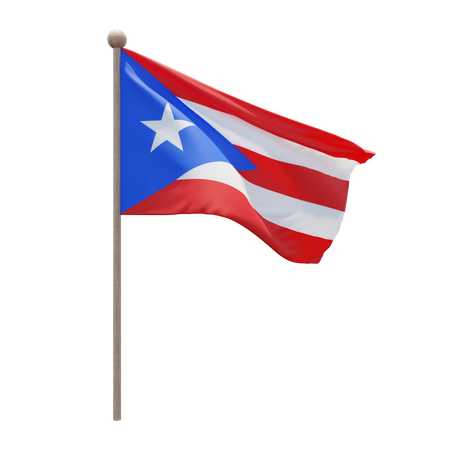 Mastro de bandeira de porto rico  3D Flag