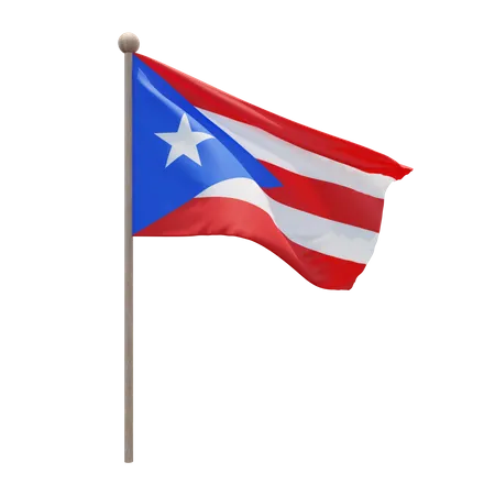 Mastro de bandeira de porto rico  3D Flag