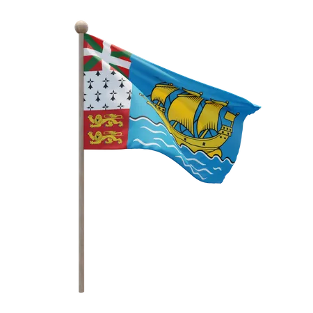 Mastro de bandeira de são pierre e miquelon  3D Icon