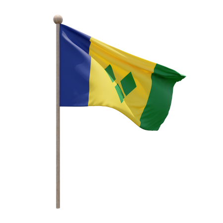 Mastro de bandeira de São Vicente e Granadinas  3D Flag