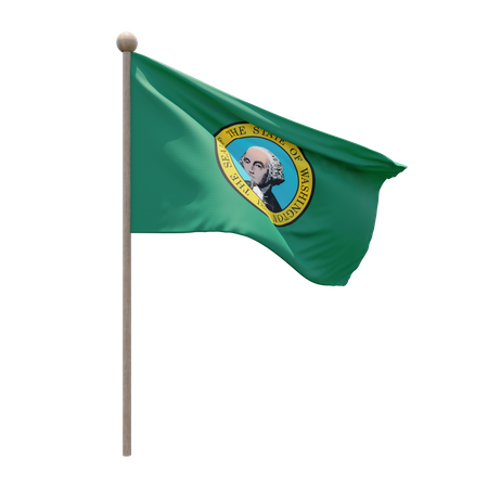 Mastro de bandeira de Washington  3D Flag