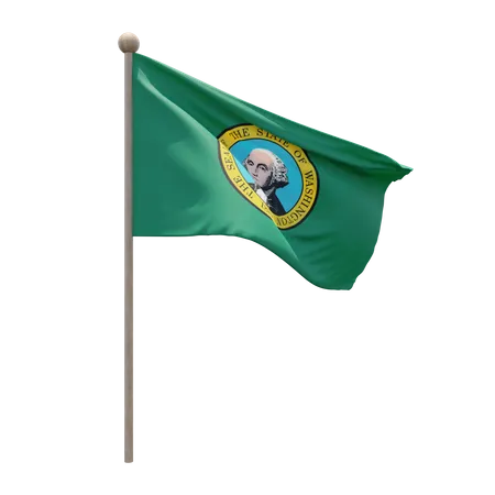 Mastro de bandeira de Washington  3D Flag