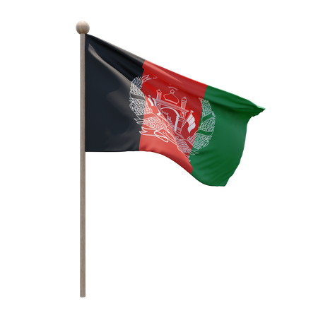Mastro de bandeira do Afeganistão  3D Flag