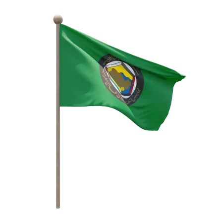 Mastro de bandeira do conselho de cooperação do golfo  3D Flag