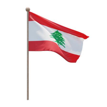 Mastro de bandeira do Líbano  3D Flag