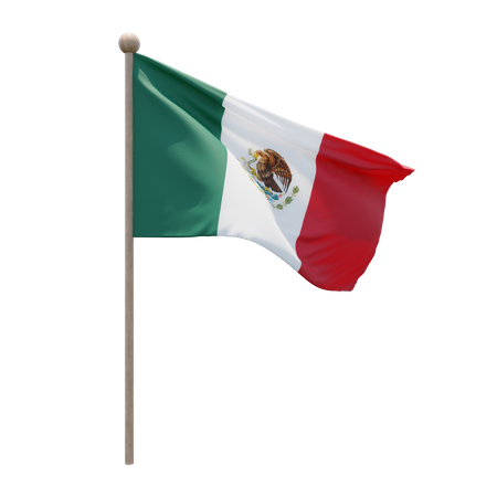 Mastro da bandeira do México  3D Flag