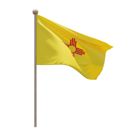 Mastro de bandeira do novo méxico  3D Flag