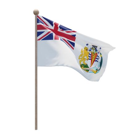 Mastro de bandeira do território antártico britânico  3D Flag
