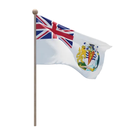 Mastro de bandeira do território antártico britânico  3D Flag