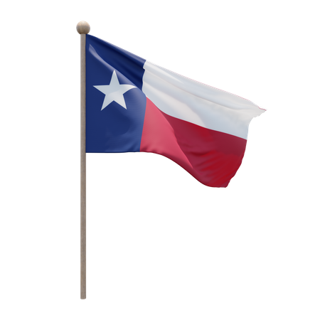 Mastro de bandeira do Texas  3D Flag