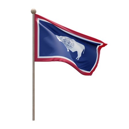 Mastro de bandeira do Wyoming  3D Flag