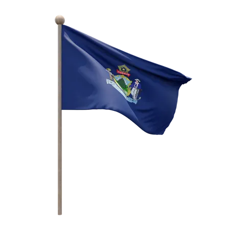 Mastro de bandeira do maine  3D Flag