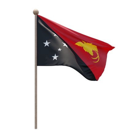 Mastro de bandeira de papua nova guiné  3D Flag