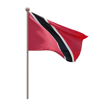 Pólo da bandeira de Trinidad e Tobago  3D Flag