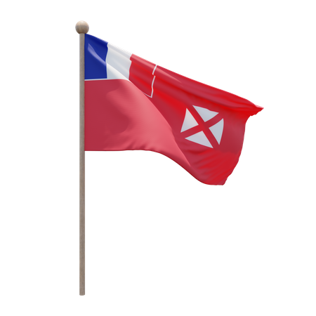 Mastro de bandeira de Wallis e Futuna  3D Flag