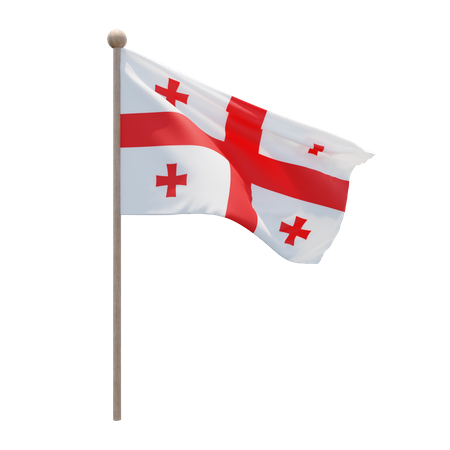 Mât de drapeau de Géorgie  3D Flag