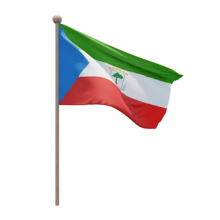 Mât de drapeau de la Guinée équatoriale  3D Flag